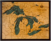 Great Lakes Relief Framed Art